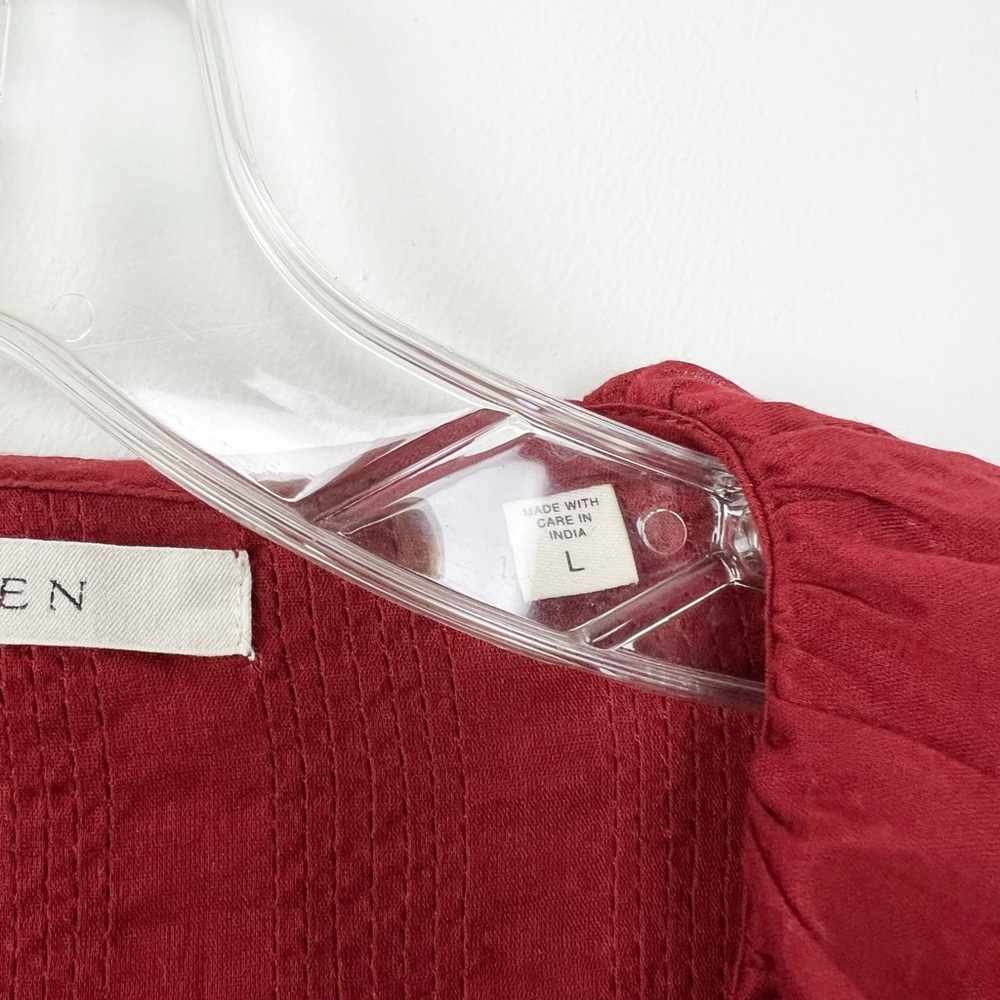 DÔEN Hardy Ruffled Blouse in Burgundy L - Picture 6 of 11